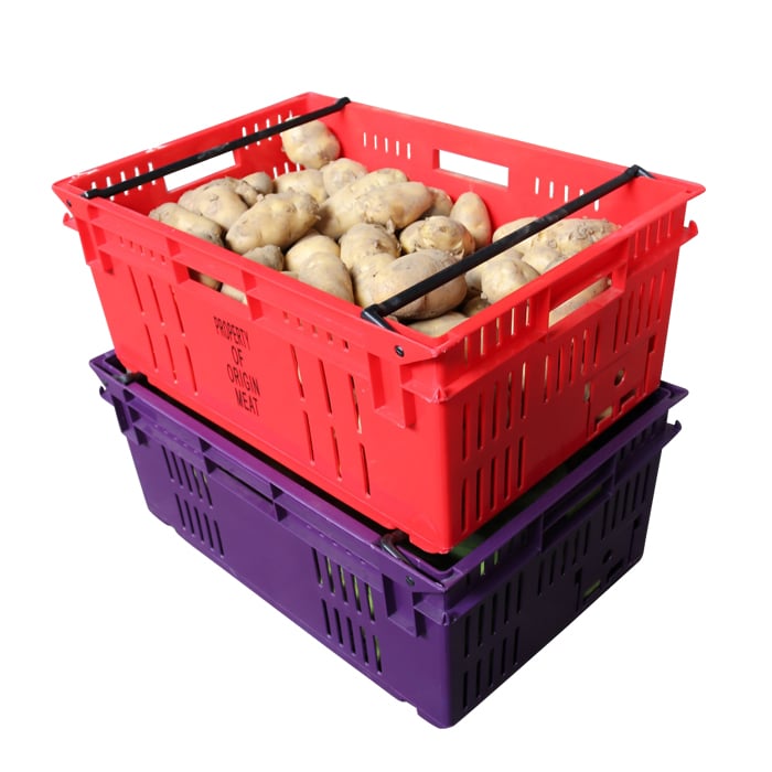show original title Details about   2 Pcs Fruit Vegetable Crate Stacking Storage Box 60 x 40 x 21,8 cm gastlando