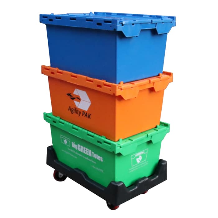 Attached Lid Containers  Heavy-Duty Plastic Totes